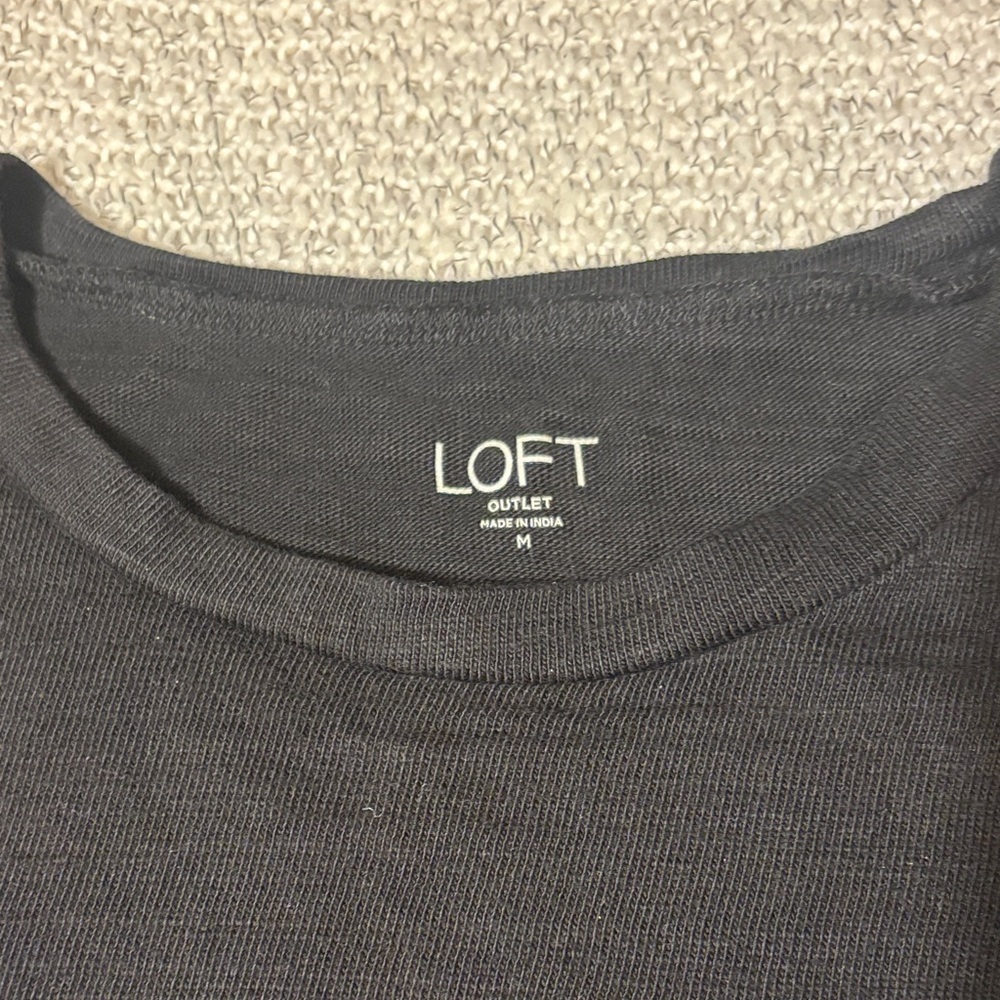 LOFT Black Sweater with Shoulder Buttons - Picture 2 of 9